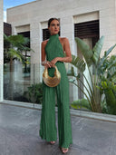 Marnie Halter Top Pleated Pants Set