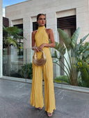 Marnie Halter Top Pleated Pants Set