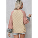 Chessboard-Pattern Knit Sweater