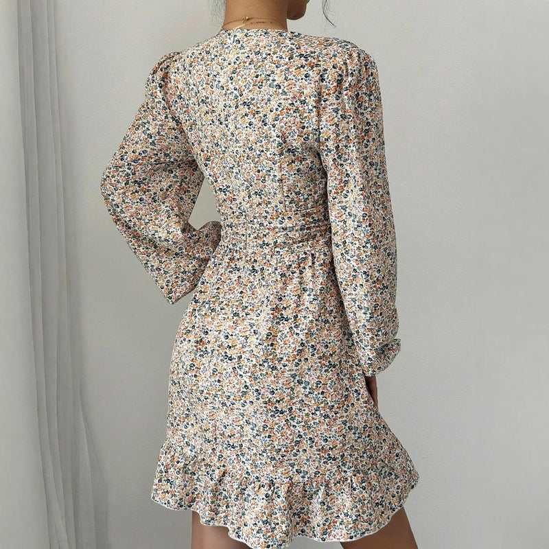 Floral Print Long Sleeve Dress